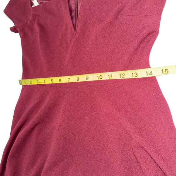 NWT LULUS Burgundy Off-the-Shoulder Skater A-Line Mini Dress Womens Sz M NWT - Picture 13 of 15